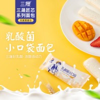 三晟乳酸菌小面包整箱早餐休閑小吃?shī)A心全麥面包